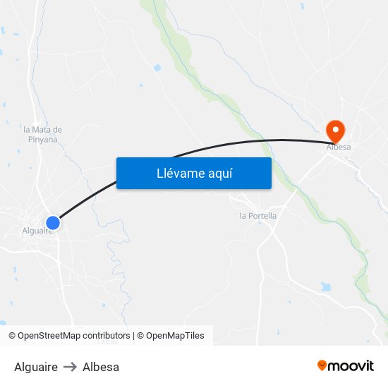 Alguaire to Albesa map