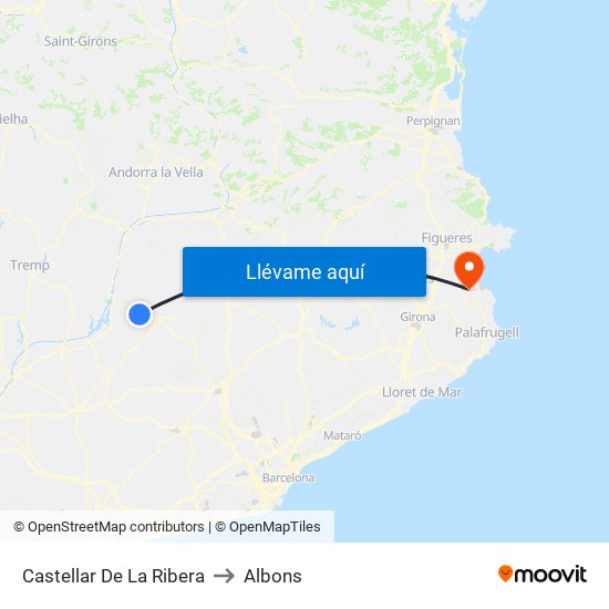 Castellar De La Ribera to Albons map