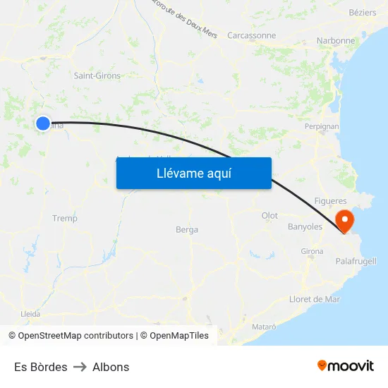 Es Bòrdes to Albons map