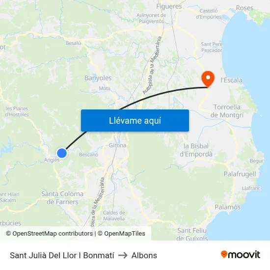 Sant Julià Del Llor I Bonmatí to Albons map