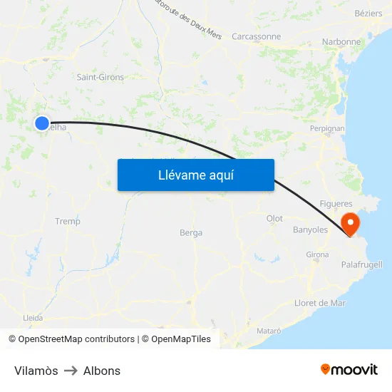Vilamòs to Albons map