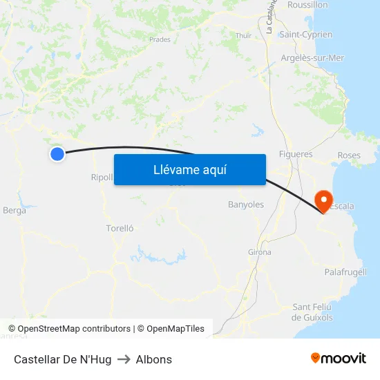 Castellar De N'Hug to Albons map