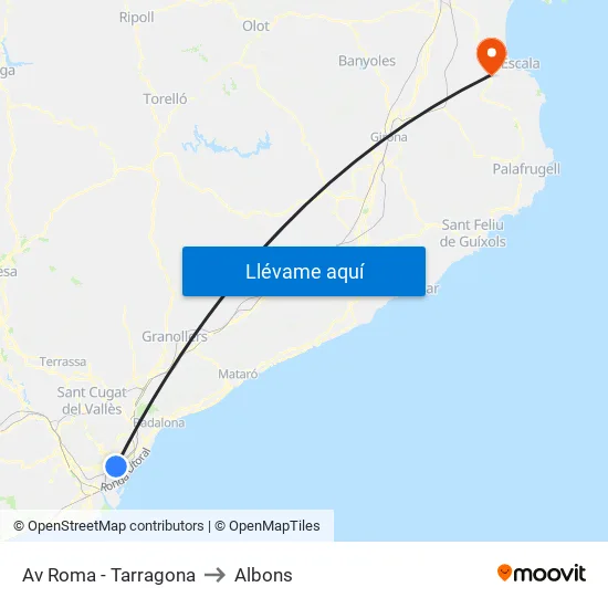 Av Roma - Tarragona to Albons map