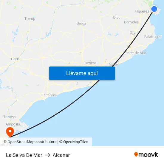La Selva De Mar to Alcanar map