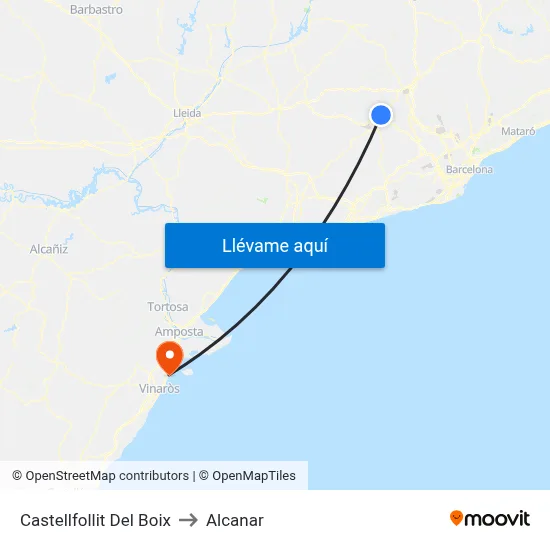 Castellfollit Del Boix to Alcanar map