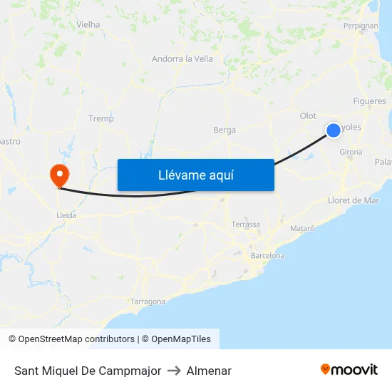 Sant Miquel De Campmajor to Almenar map
