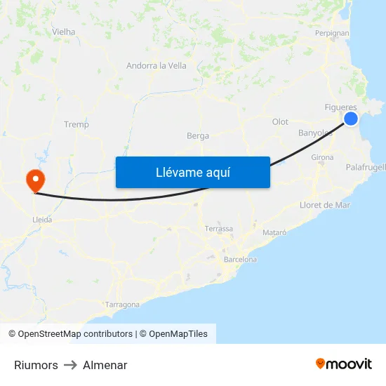 Riumors to Almenar map