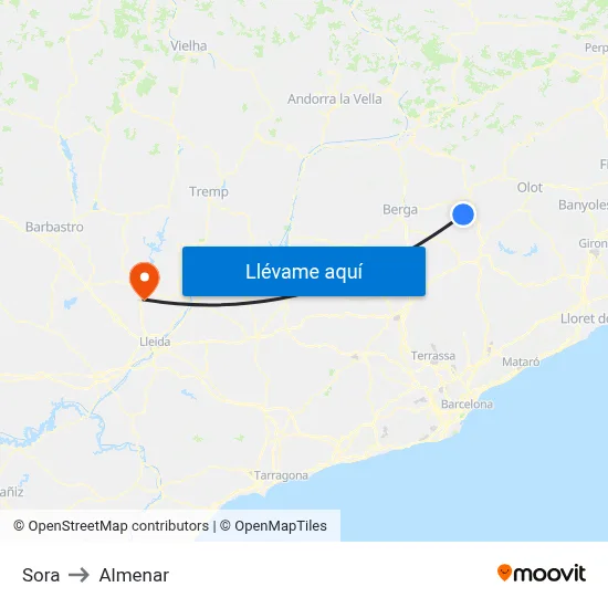 Sora to Almenar map