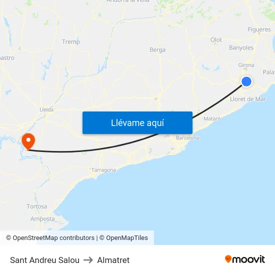 Sant Andreu Salou to Almatret map