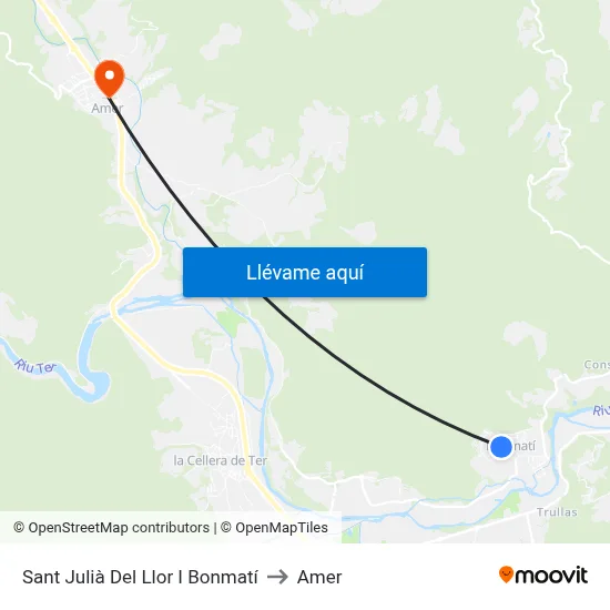 Sant Julià Del Llor I Bonmatí to Amer map