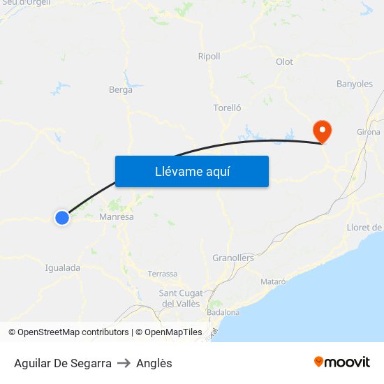 Aguilar De Segarra to Anglès map