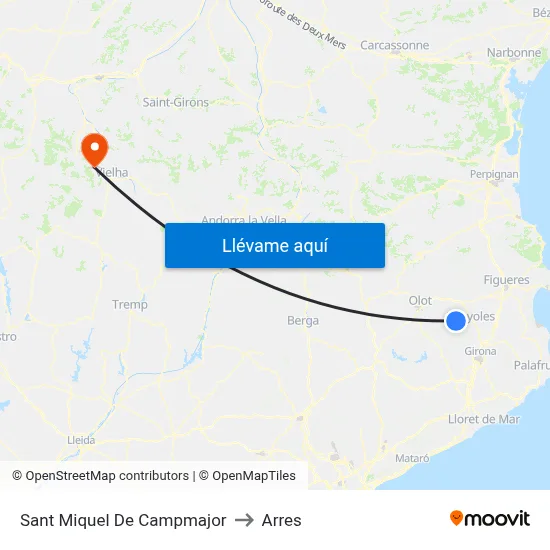 Sant Miquel De Campmajor to Arres map