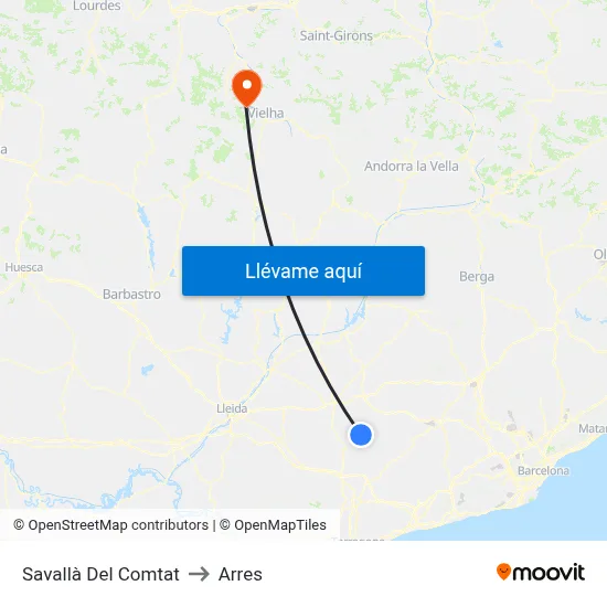 Savallà Del Comtat to Arres map