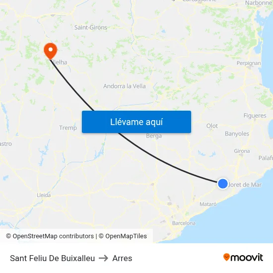 Sant Feliu De Buixalleu to Arres map