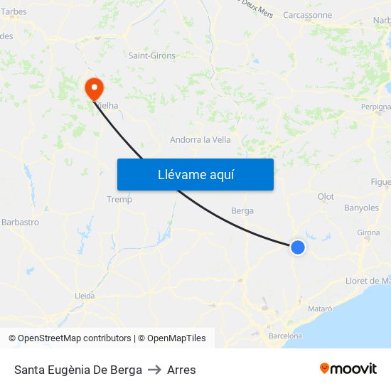 Santa Eugènia De Berga to Arres map