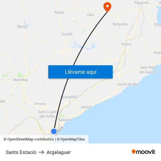 Sants Estació to Argelaguer map