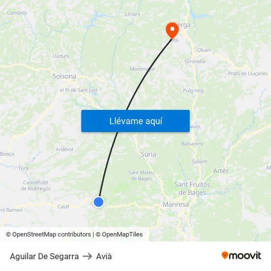 Aguilar De Segarra to Avià map