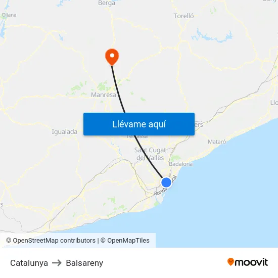 Catalunya to Balsareny map
