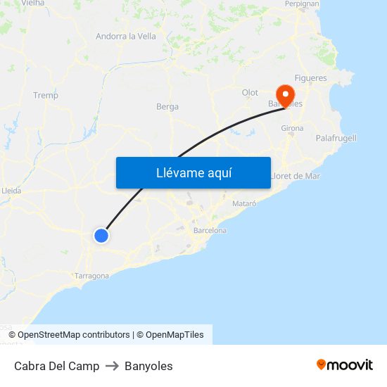 Cabra Del Camp to Banyoles map