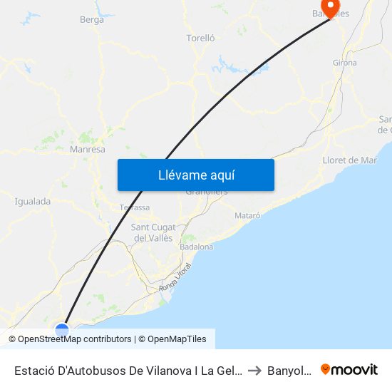 Estació D'Autobusos De Vilanova I La Geltrú to Banyoles map