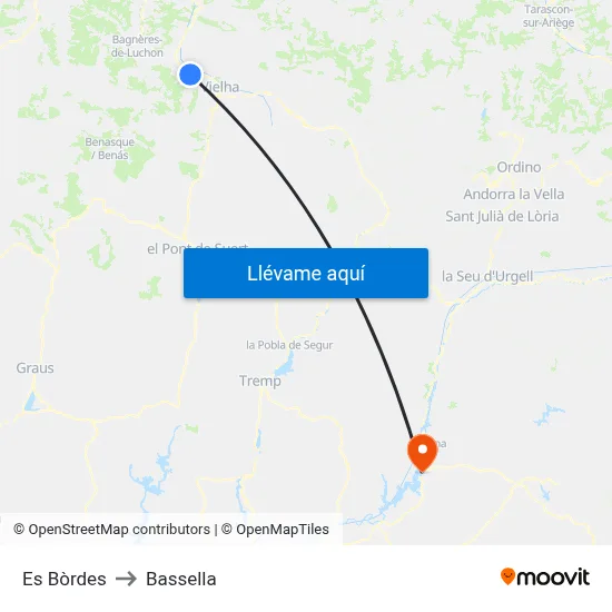 Es Bòrdes to Bassella map