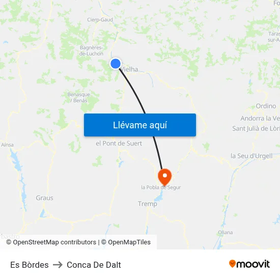 Es Bòrdes to Conca De Dalt map