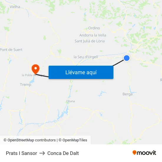 Prats I Sansor to Conca De Dalt map