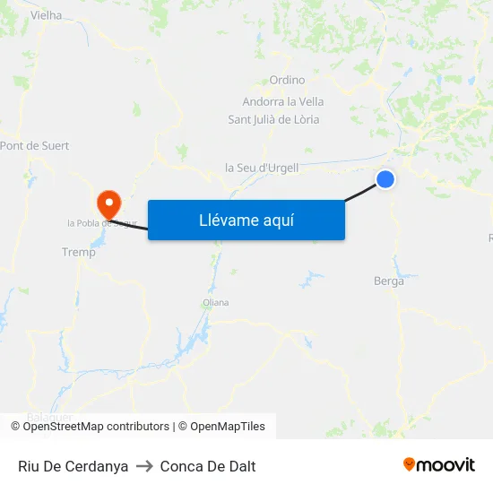 Riu De Cerdanya to Conca De Dalt map