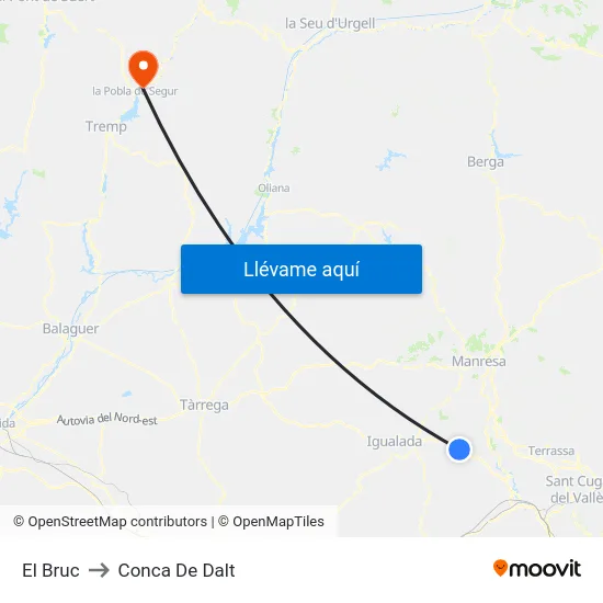 El Bruc to Conca De Dalt map