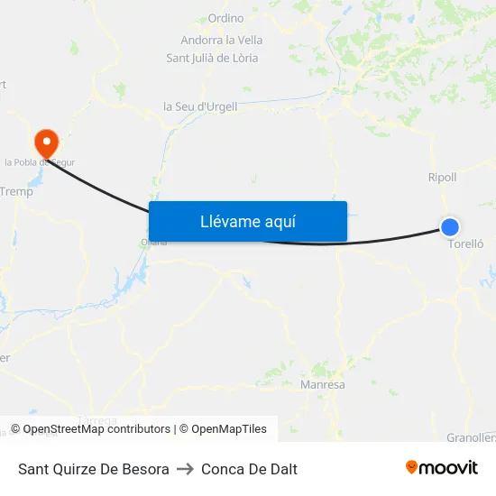 Sant Quirze De Besora to Conca De Dalt map
