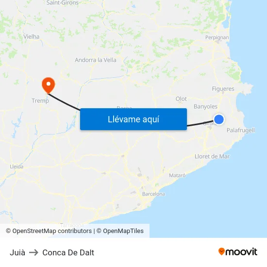 Juià to Conca De Dalt map