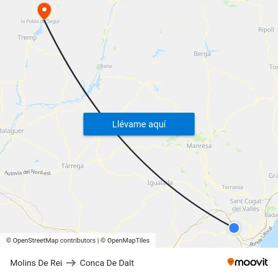 Molins De Rei to Conca De Dalt map