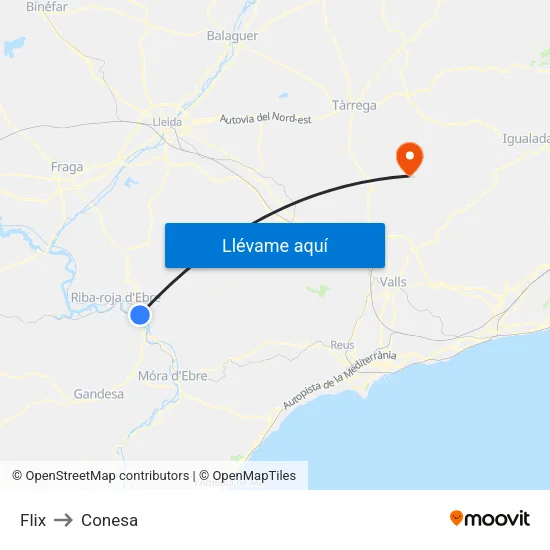 Flix to Conesa map