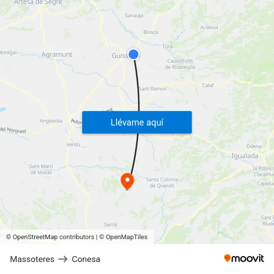 Massoteres to Conesa map