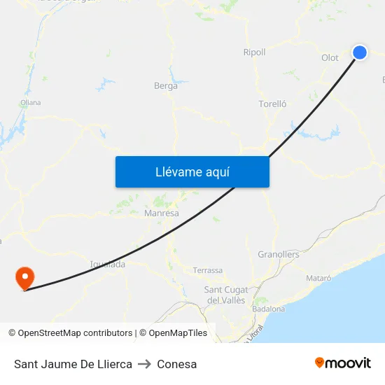 Sant Jaume De Llierca to Conesa map