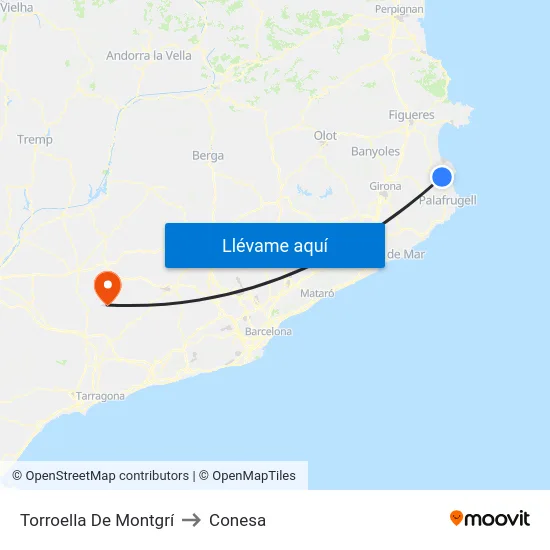 Torroella De Montgrí to Conesa map