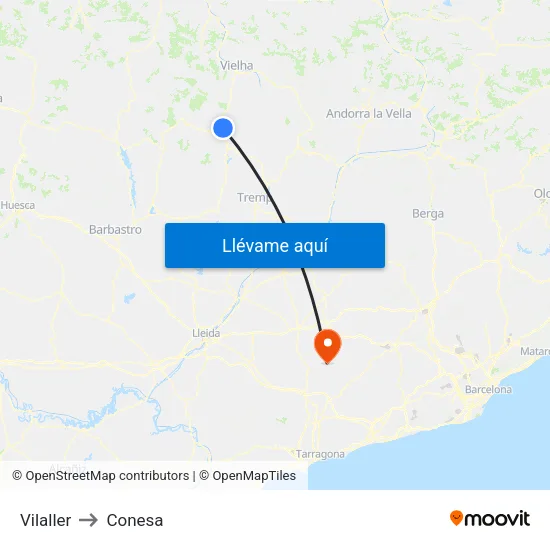 Vilaller to Conesa map