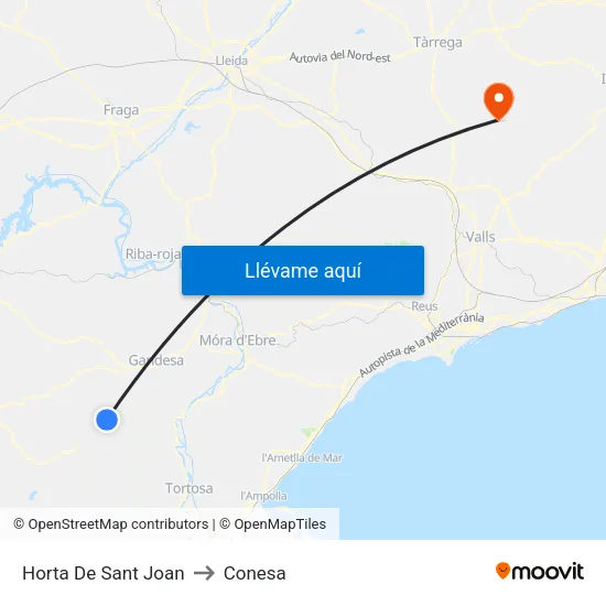 Horta De Sant Joan to Conesa map