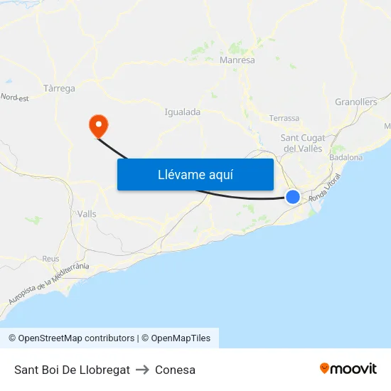 Sant Boi De Llobregat to Conesa map