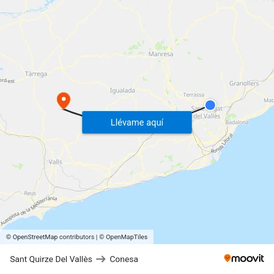 Sant Quirze Del Vallès to Conesa map