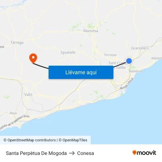 Santa Perpètua De Mogoda to Conesa map