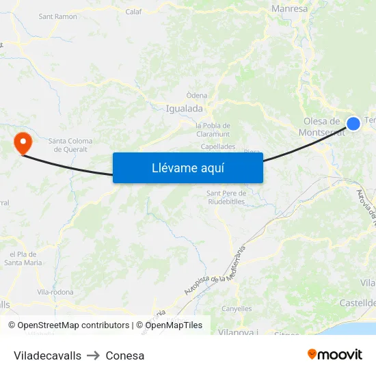 Viladecavalls to Conesa map