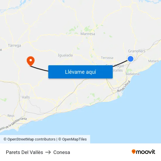 Parets Del Vallès to Conesa map