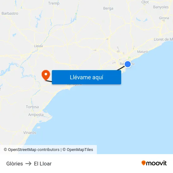 Glòries to El Lloar map