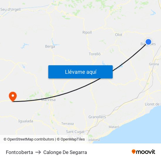 Fontcoberta to Calonge De Segarra map