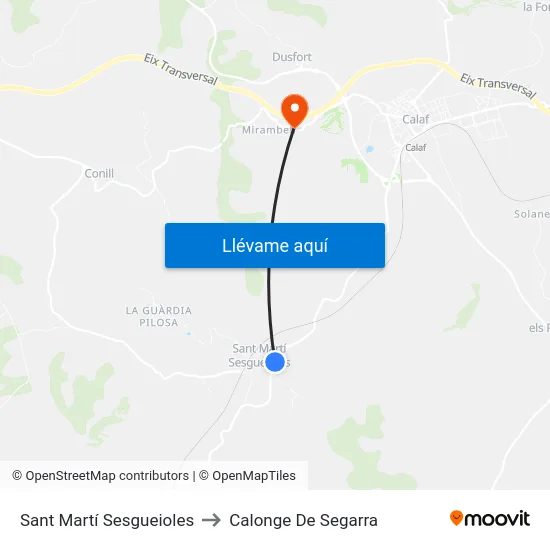 Sant Martí Sesgueioles to Calonge De Segarra map