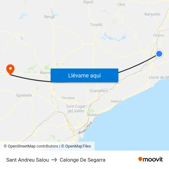 Sant Andreu Salou to Calonge De Segarra map