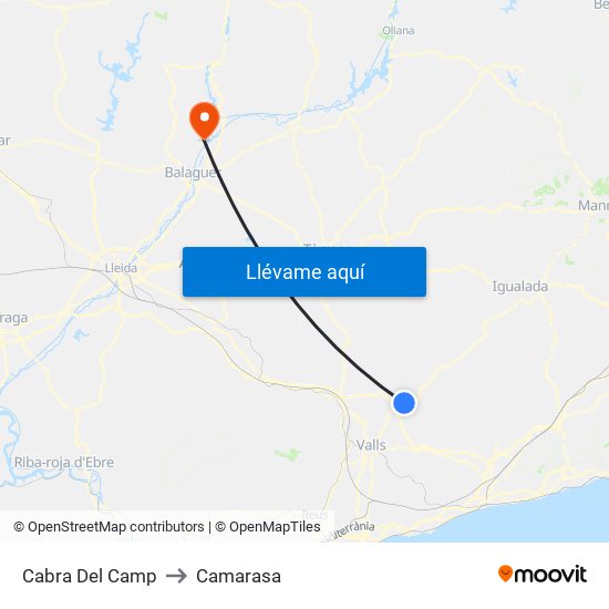 Cabra Del Camp to Camarasa map
