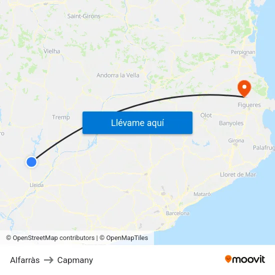 Alfarràs to Capmany map