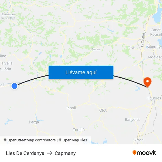 Lles De Cerdanya to Capmany map